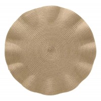Lugar Americano De Poliéster Babado Dourado 38cm - Wolff